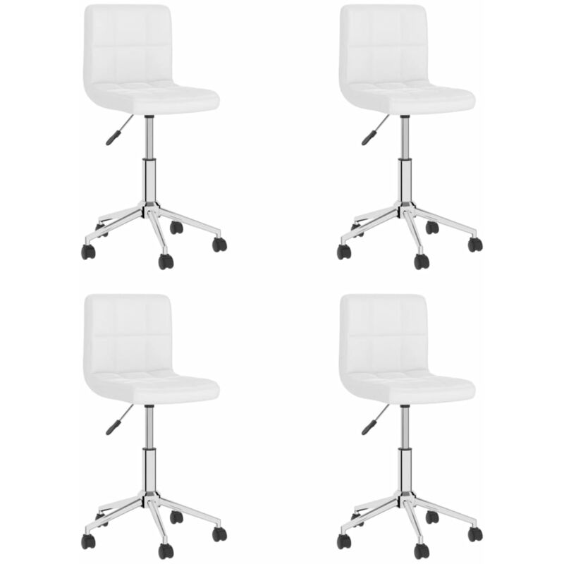 

Sillas de comedor giratorias 4 unidades cuero sintético blanco