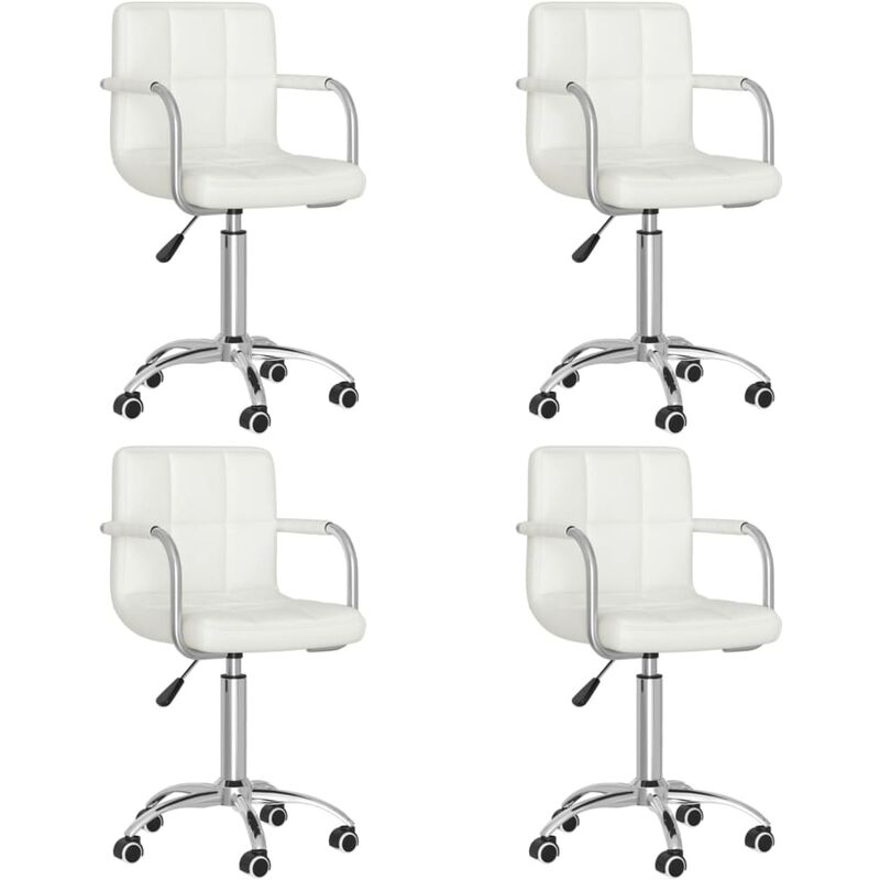 

Sillas de comedor giratorias 4 unidades cuero sintético blanco