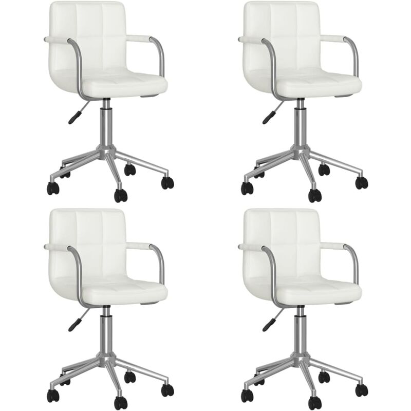 

Sillas de comedor giratorias 4 unidades cuero sintético blanco