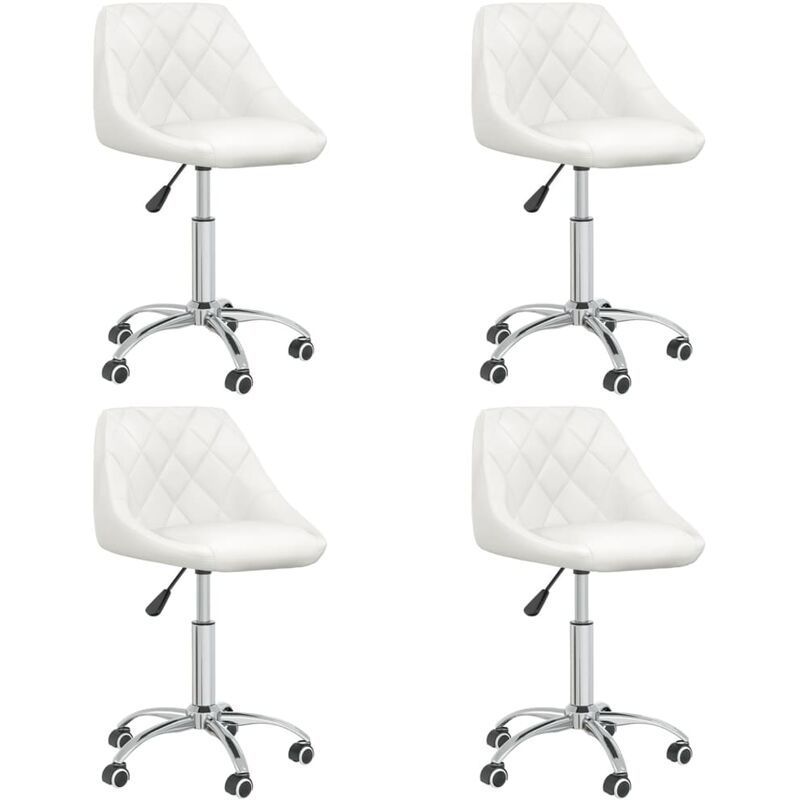 

Sillas de comedor giratorias 4 unidades cuero sintético blanco