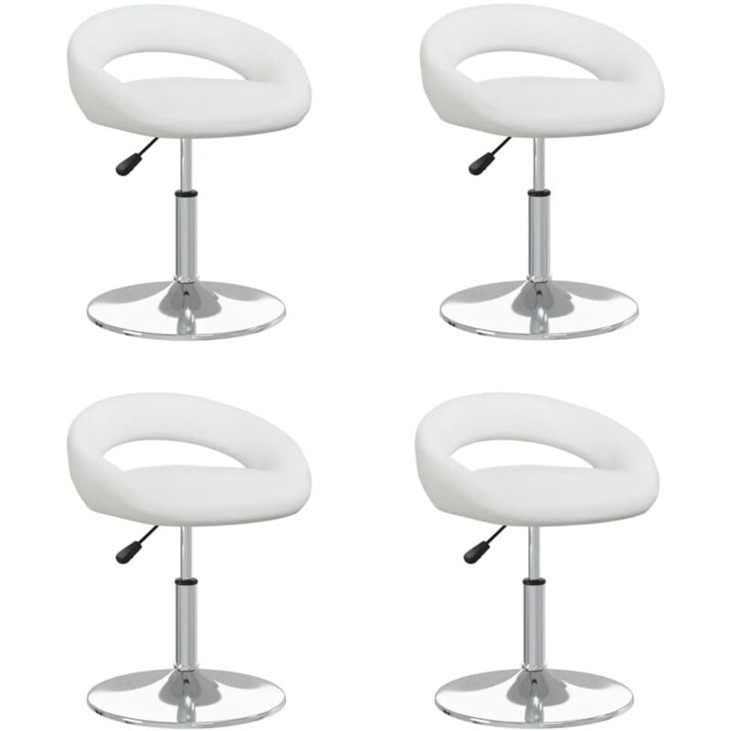 

Sillas de comedor giratorias 4 unidades cuero sintético blanco
