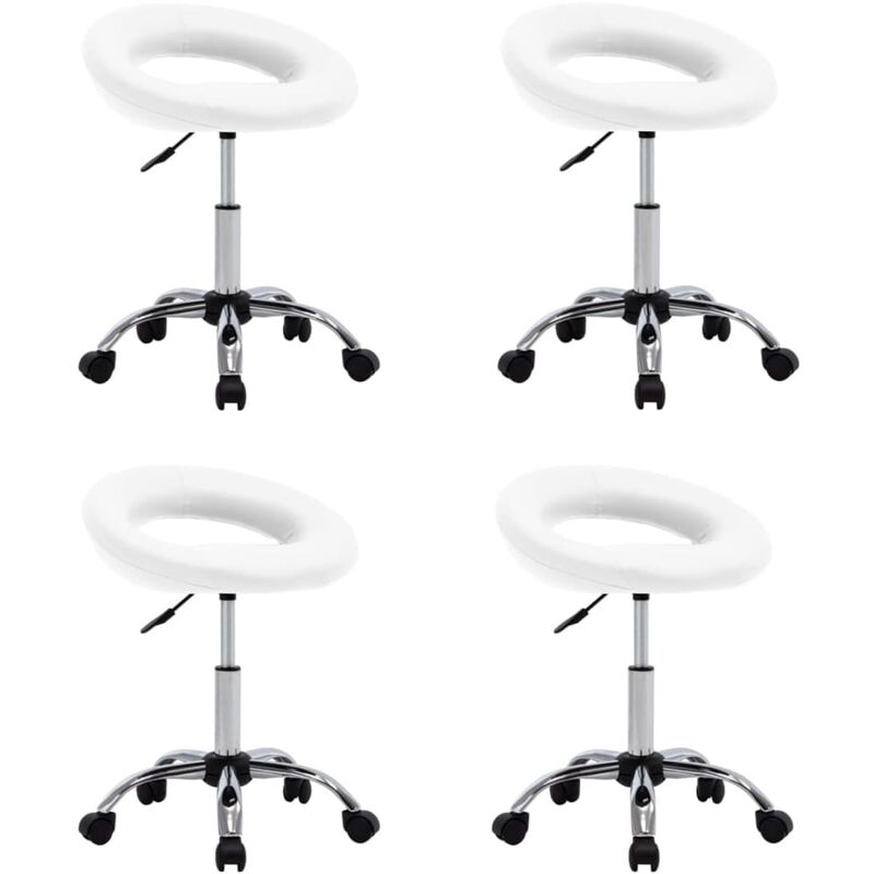 

Sillas de comedor giratorias 4 unidades cuero sintético blanco