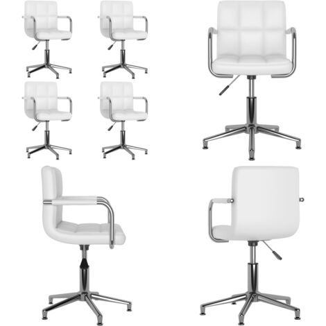 Sillas de comedor giratorias 4 unidades cuero sintético blanco - Sillas de comedor - Sillas de comedor giratorias