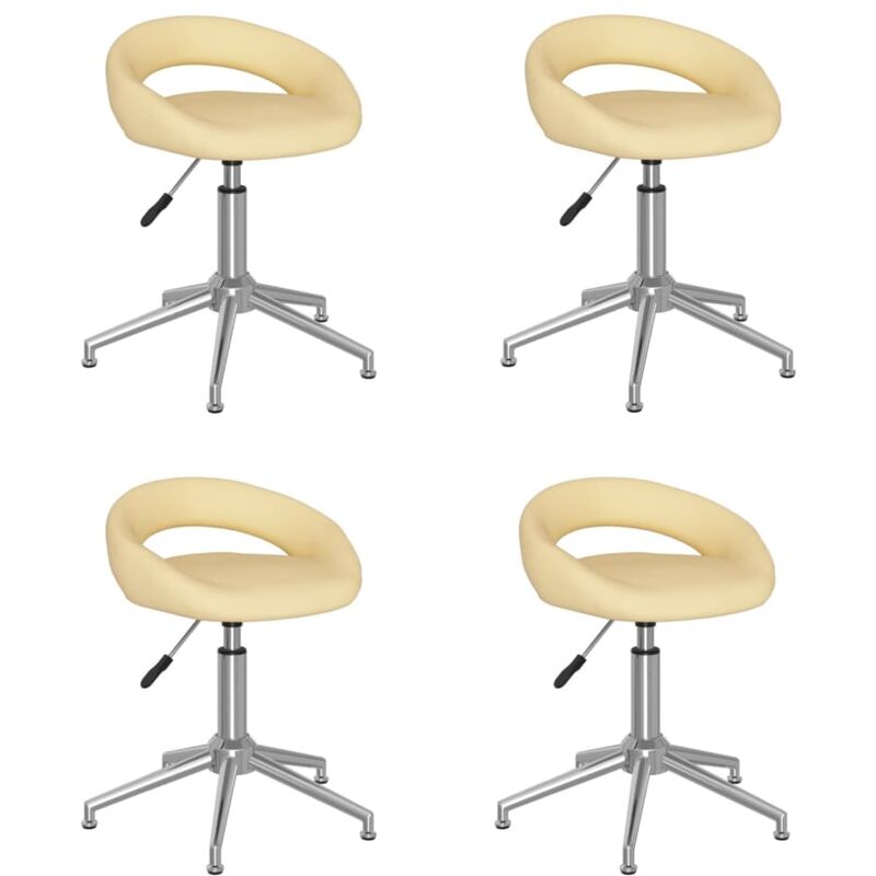 

Sillas de comedor giratorias 4 unidades cuero sintético crema
