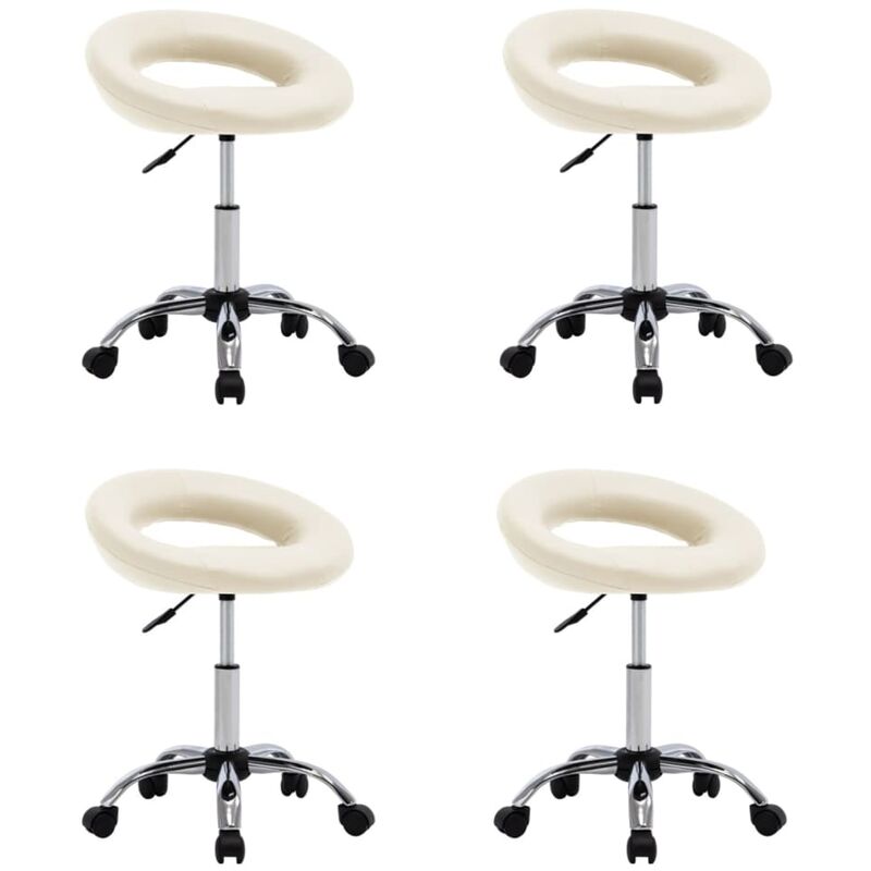 

Sillas de comedor giratorias 4 unidades cuero sintético crema