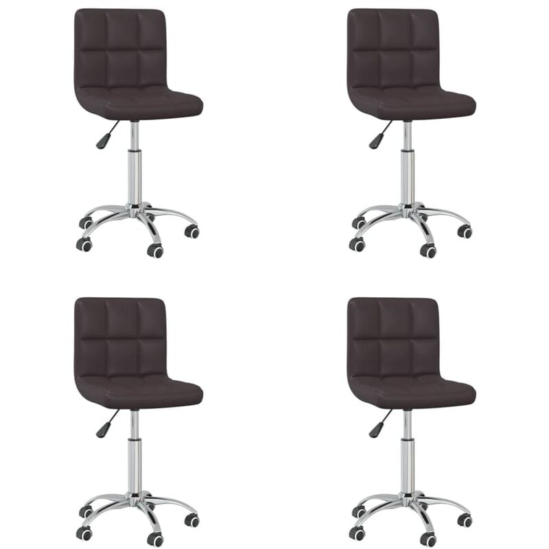 

Sillas de comedor giratorias 4 unidades cuero sintético marrón