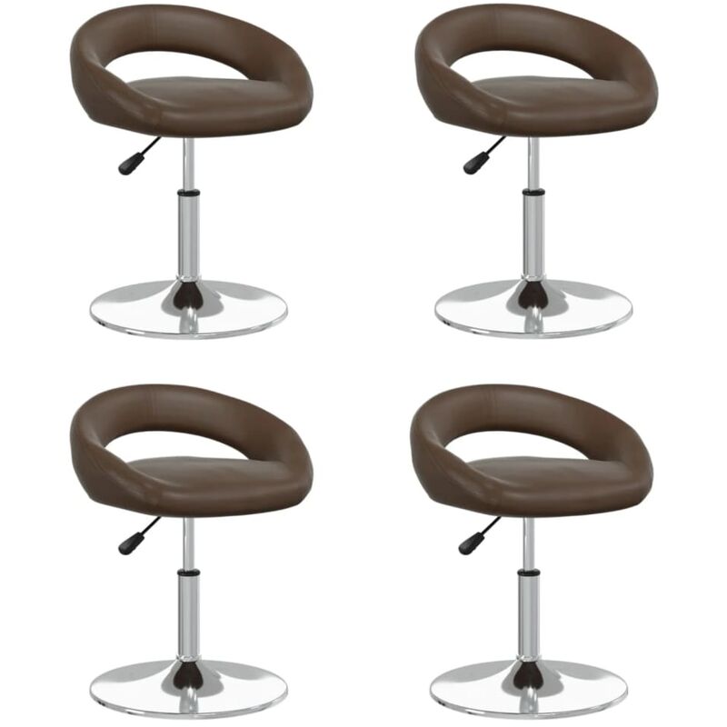 

Sillas de comedor giratorias 4 unidades cuero sintético marrón
