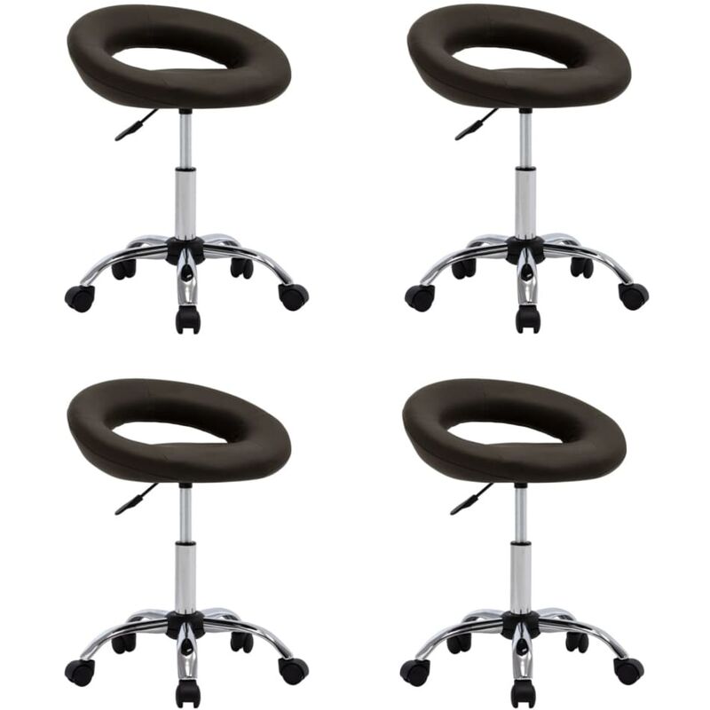 

Sillas de comedor giratorias 4 unidades cuero sintético marrón