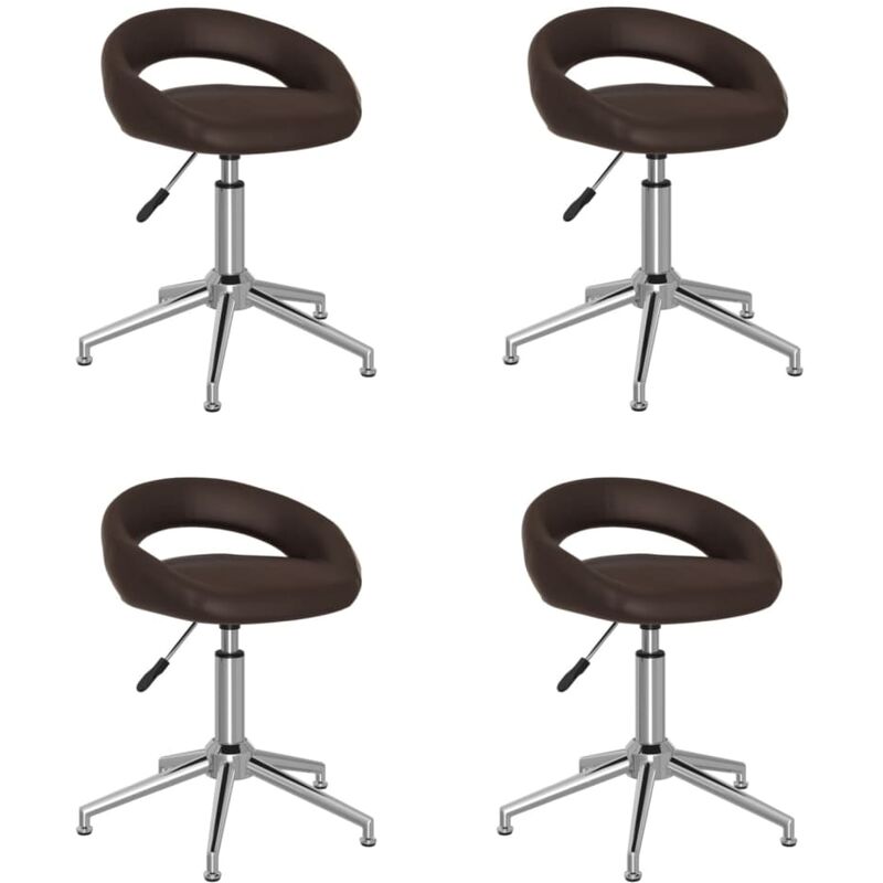 

Sillas de comedor giratorias 4 unidades cuero sintético marrón