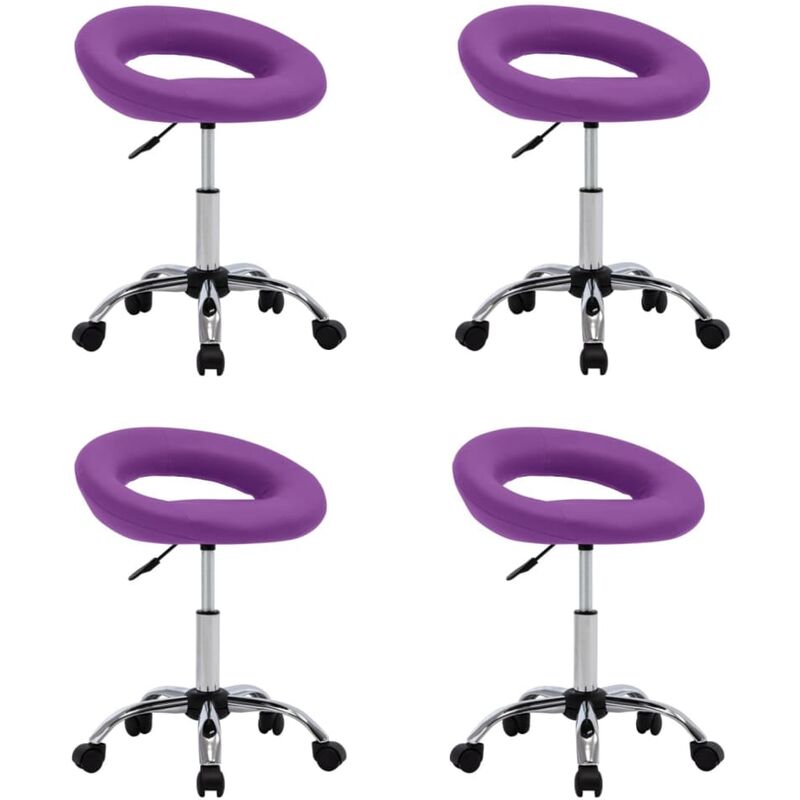 

Sillas de comedor giratorias 4 unidades cuero sintético morado