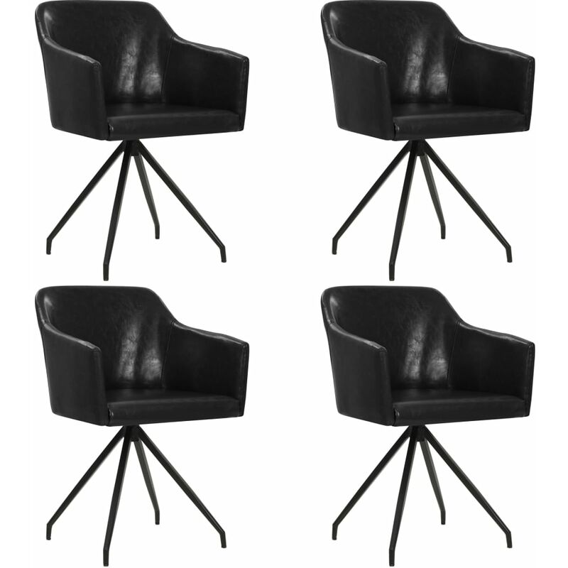 

Sillas de comedor giratorias 4 unidades cuero sintético negro