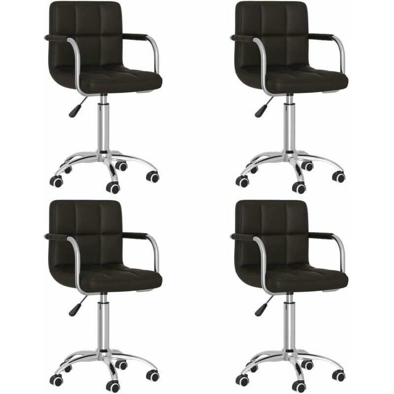 

Sillas de comedor giratorias 4 unidades cuero sintético negro