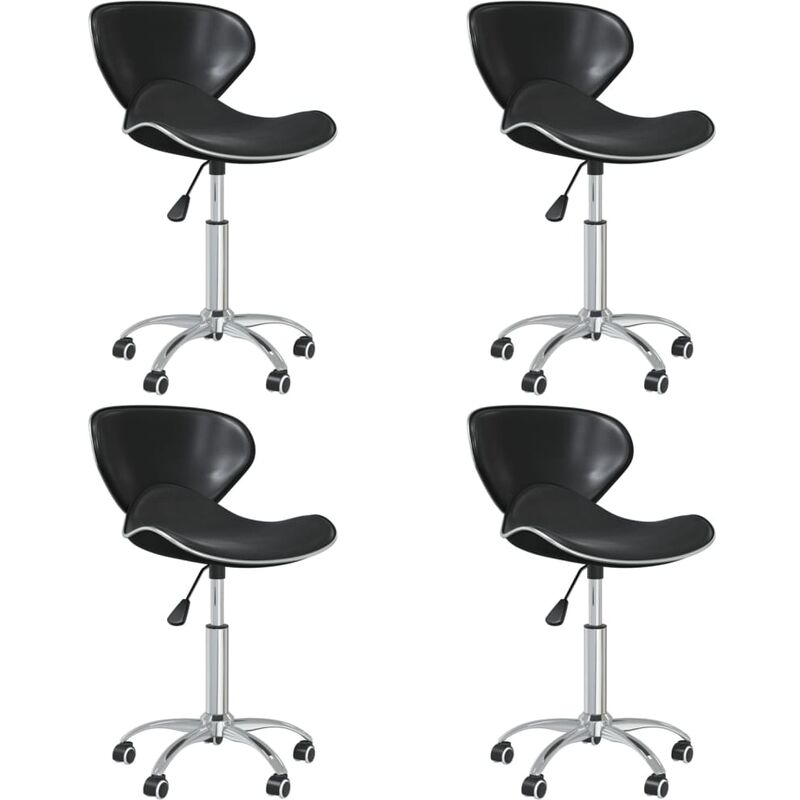 

Sillas de comedor giratorias 4 unidades cuero sintético negro