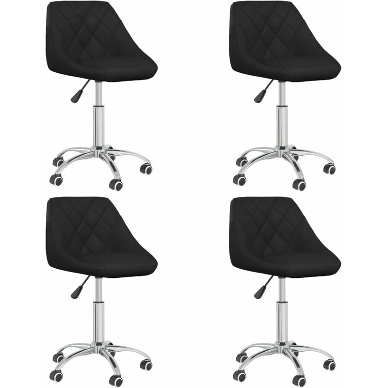 

Sillas de comedor giratorias 4 unidades cuero sintético negro