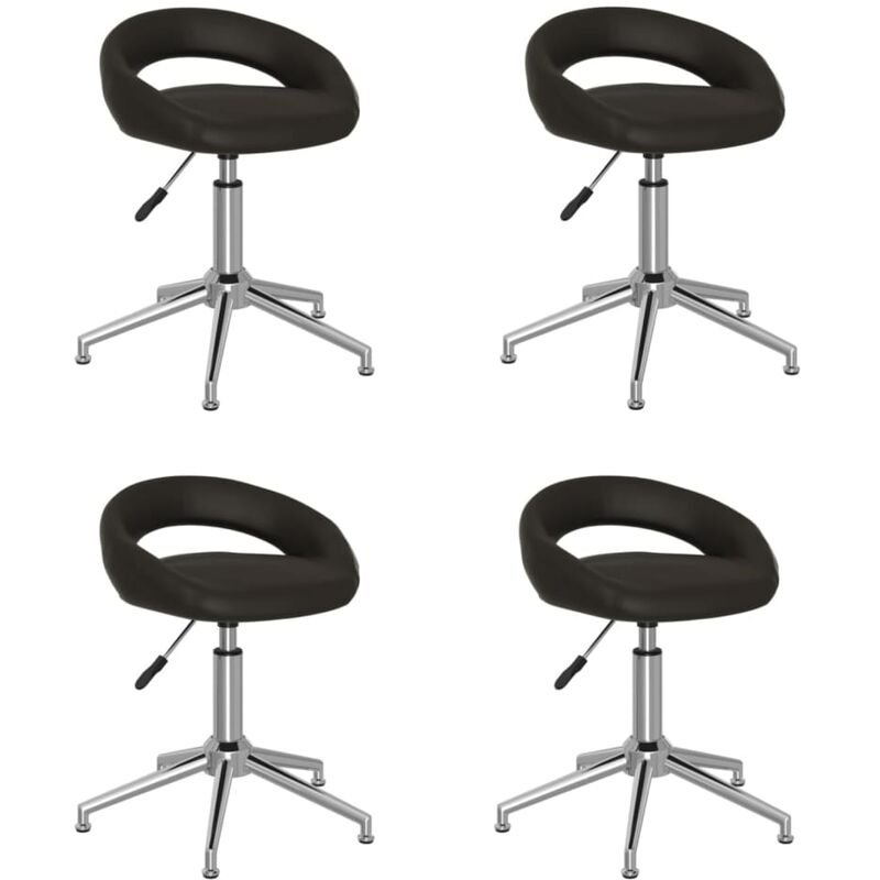 

Sillas de comedor giratorias 4 unidades cuero sintético negro