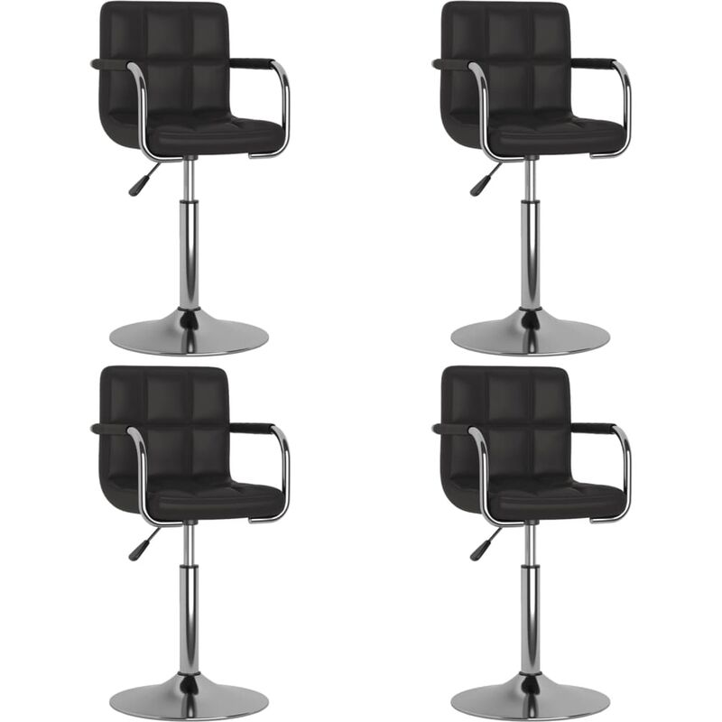 

Sillas de comedor giratorias 4 unidades cuero sintético negro