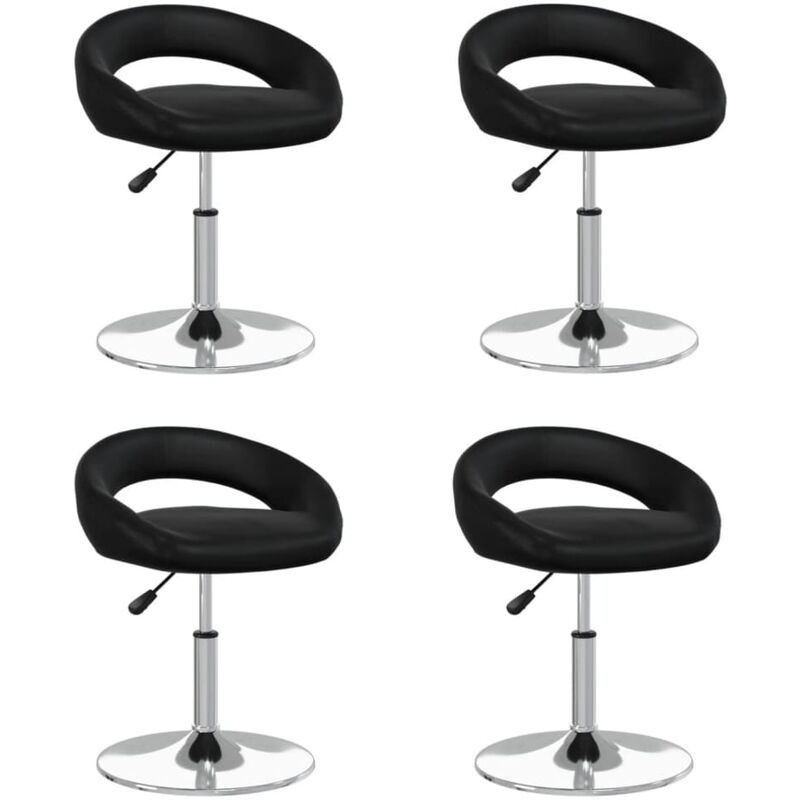 

Sillas de comedor giratorias 4 unidades cuero sintético negro