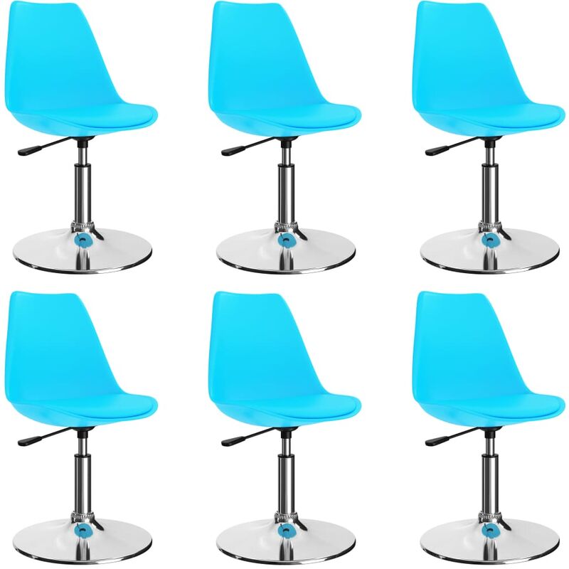 

vidaXL Sillas de Comedor Giratorias Cuero Sintético 6 Unidades Azul - Azul