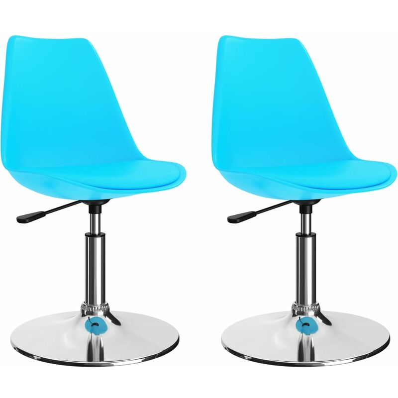 

vidaXL Sillas de Comedor Giratorias Cuero Sintético 2 Unidades Azul - Azul