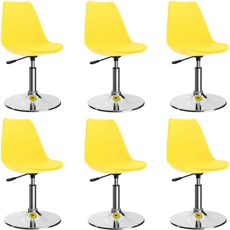 

vidaXL Sillas de Comedor Giratorias Cuero Sintético 6 Unidades Amarillo - Amarillo