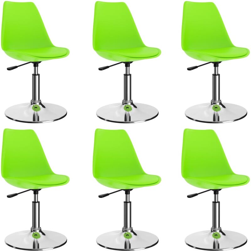 

vidaXL Sillas de Comedor Giratorias Cuero Sintético 6 Unidades Verde - Verde