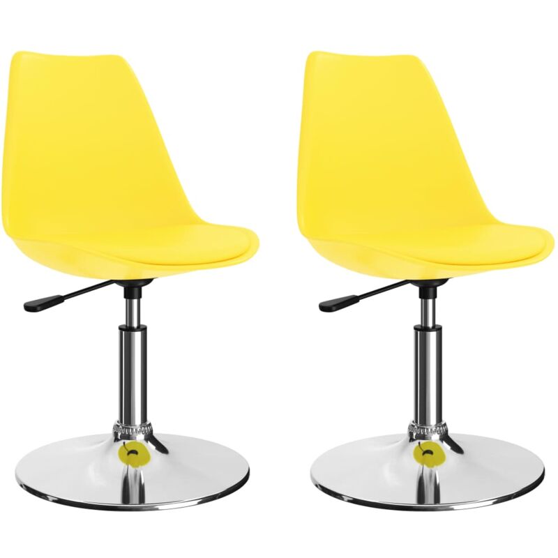 

vidaXL Sillas de Comedor Giratorias Cuero Sintético 2 Unidades Amarillo - Amarillo