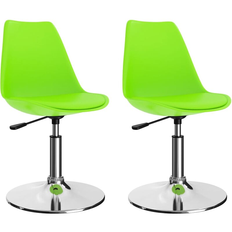 

vidaXL Sillas de Comedor Giratorias Cuero Sintético 2 Unidades Verde - Verde