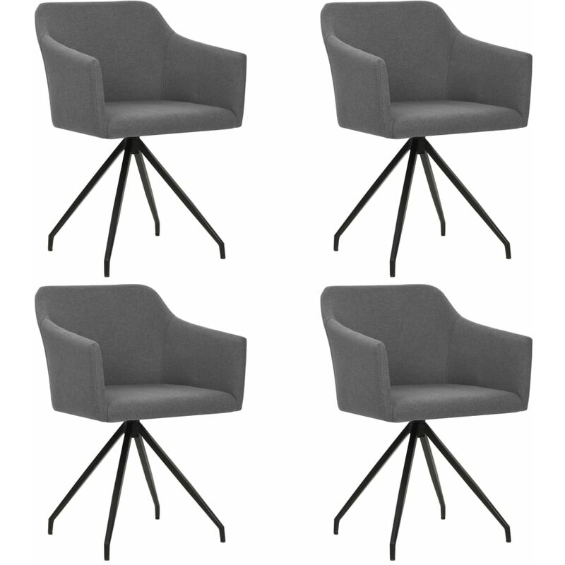 

Sillas de comedor giratorias 4 unidades de tela gris clara