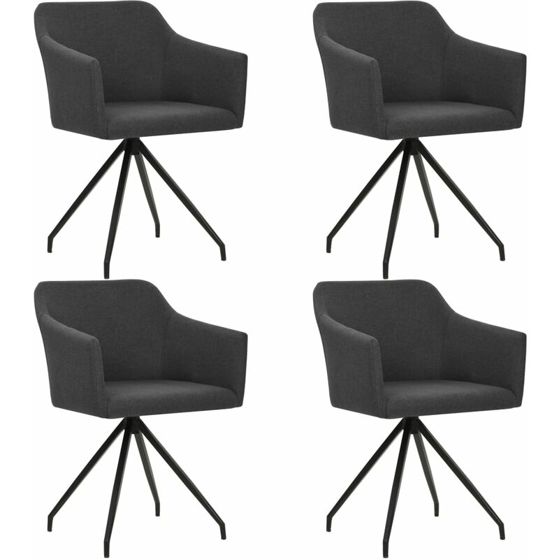

Sillas de comedor giratorias 4 unidades de tela gris oscura - Gris