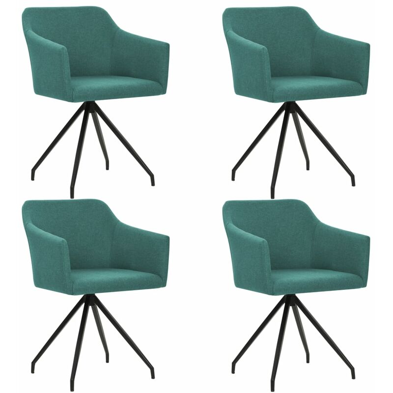 

Sillas de comedor giratorias 4 unidades de tela verde