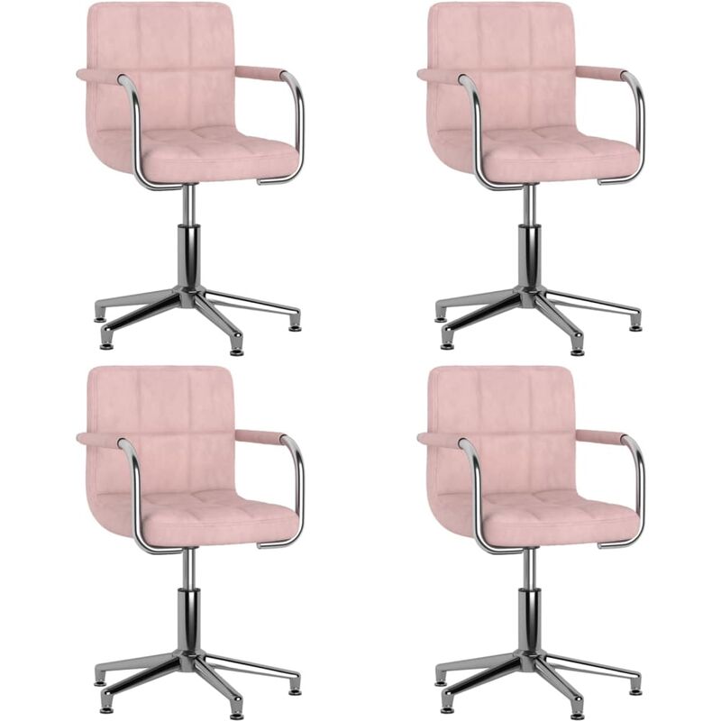 

Sillas de comedor giratorias 4 unidades de terciopelo rosa