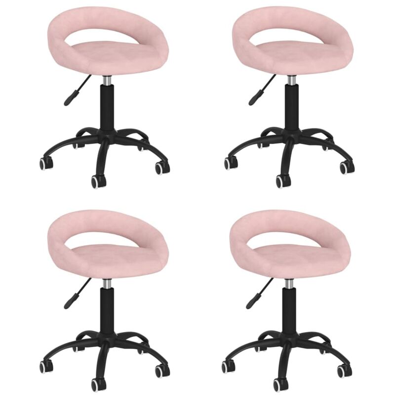 

Sillas de comedor giratorias 4 unidades de terciopelo rosa
