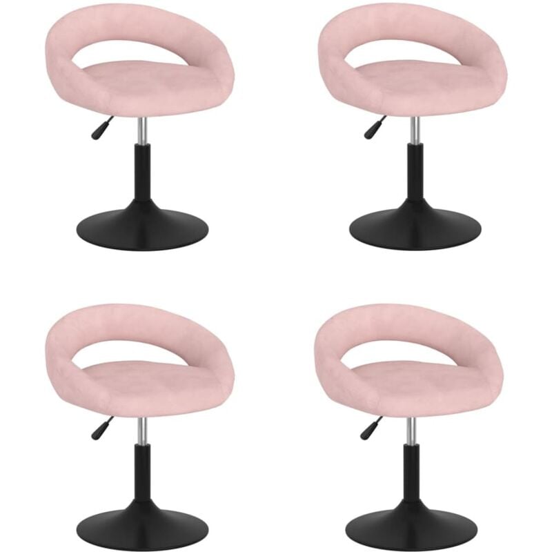 

Sillas de comedor giratorias 4 unidades de terciopelo rosa