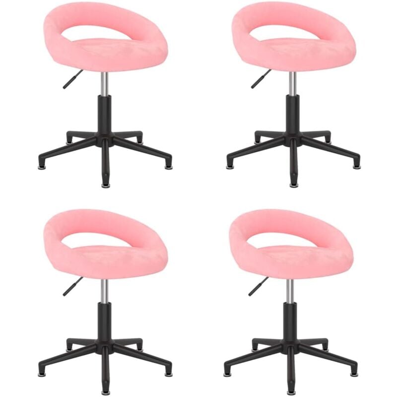 

Sillas de comedor giratorias 4 unidades de terciopelo rosa