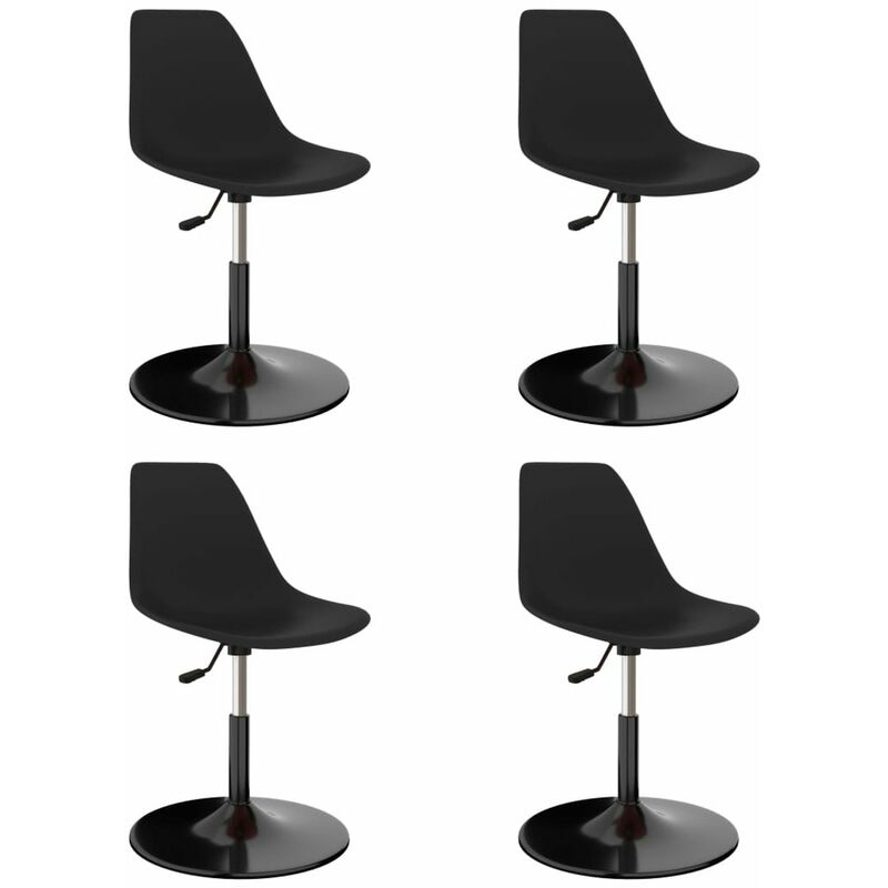 

Happyshopping - Sillas de comedor giratorias 4 unidades PP negras
