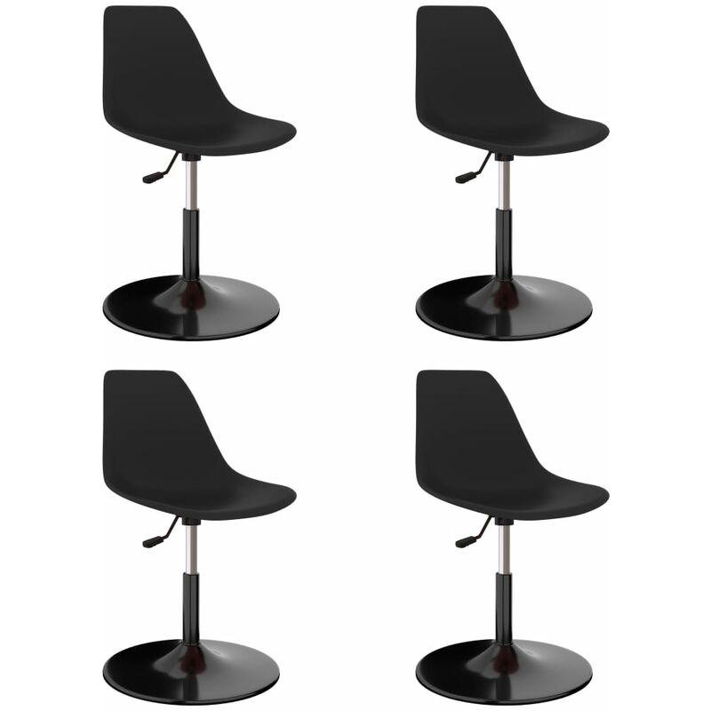 

Sillas de comedor giratorias 4 unidades PP negras