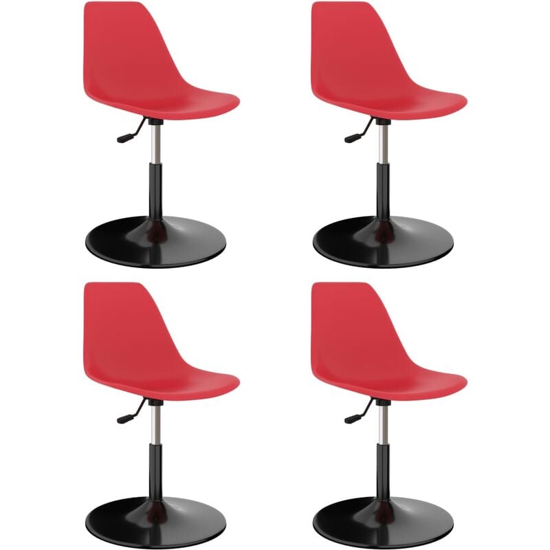 

Sillas de comedor giratorias 4 unidades PP rojo