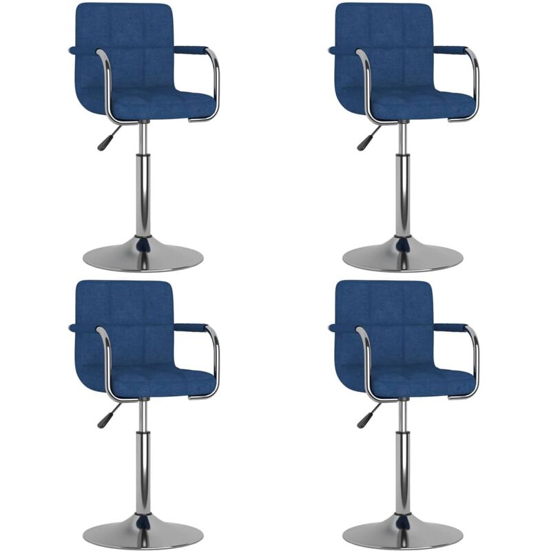

Sillas de comedor giratorias 4 unidades tela azul