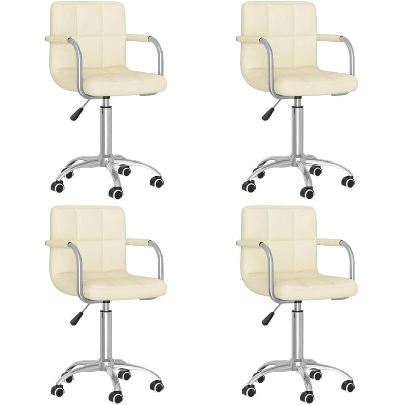 

Sillas de comedor giratorias 4 unidades tela color crema