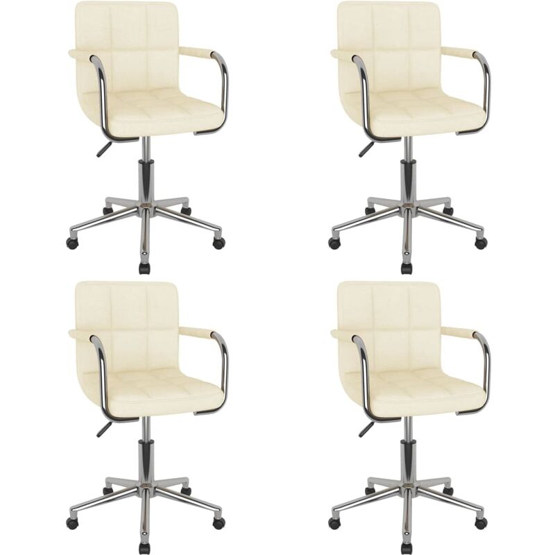 

Sillas de comedor giratorias 4 unidades tela color crema