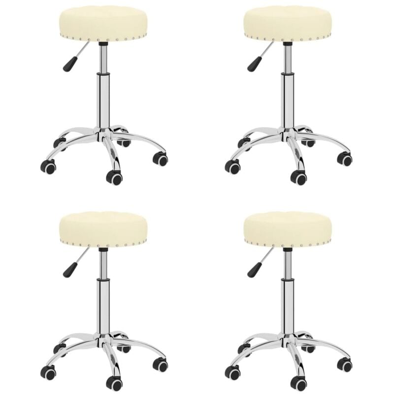 

Sillas de comedor giratorias 4 unidades tela color crema