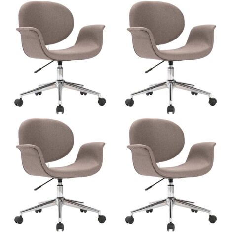 Sillas de comedor giratorias 4 unidades tela color gris taupe vidaXL