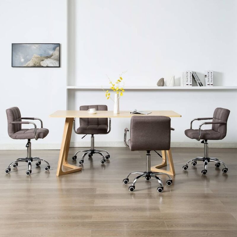

Sillas de comedor giratorias 4 unidades tela color gris topo