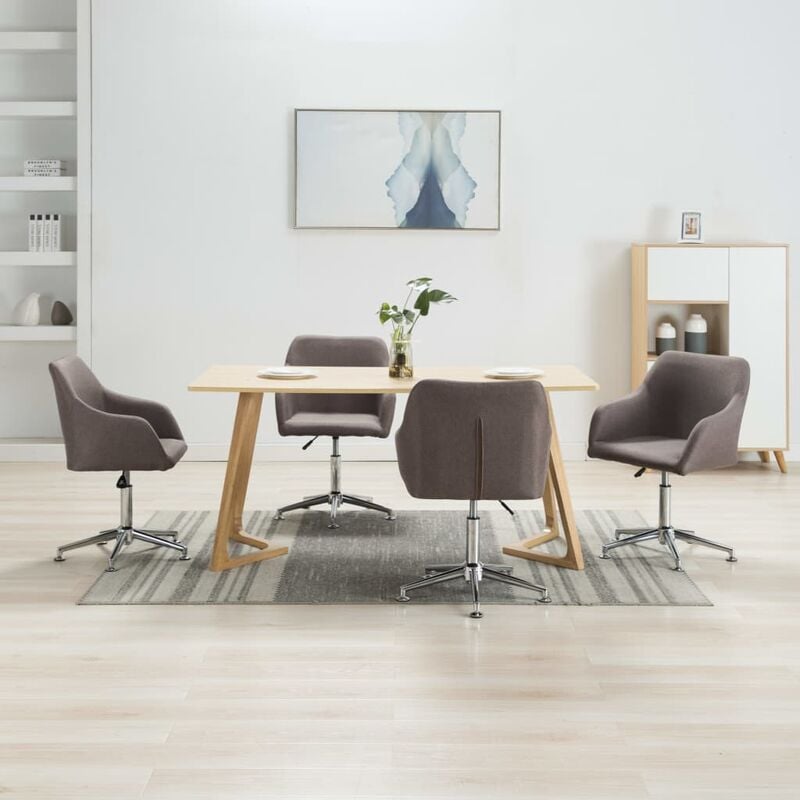 

Sillas de comedor giratorias 4 unidades tela color gris topo