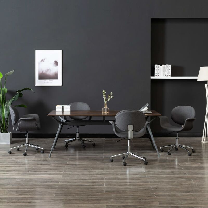 

BHD - Sillas de comedor giratorias 4 unidades tela gris