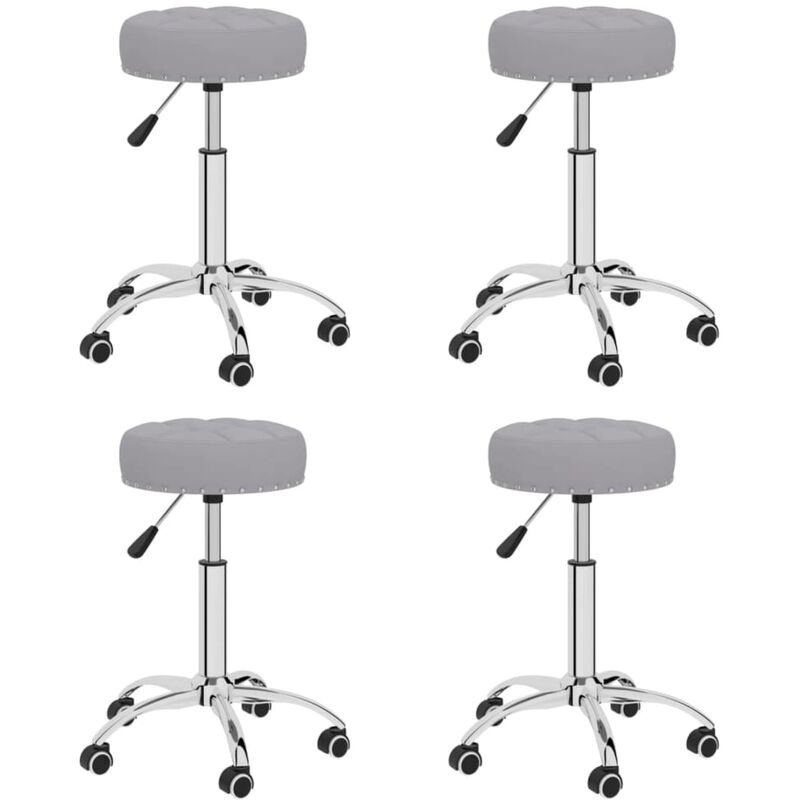 

Sillas de comedor giratorias 4 unidades tela gris