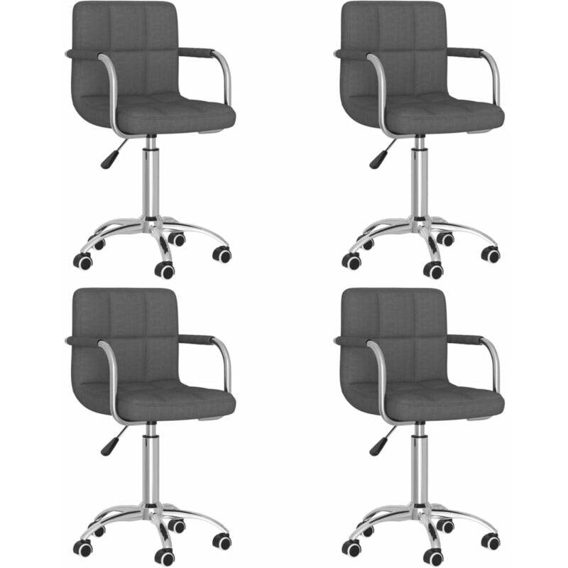 

Sillas de comedor giratorias 4 unidades tela gris oscuro