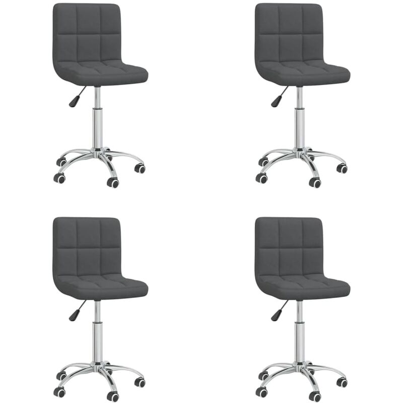 

Sillas de comedor giratorias 4 unidades tela gris oscuro