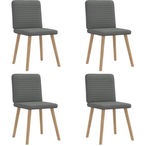 Sillas de comedor giratorias 4 unidades tela gris oscuro