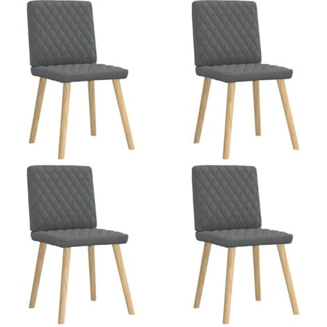 Sillas de comedor giratorias 4 unidades tela gris oscuro
